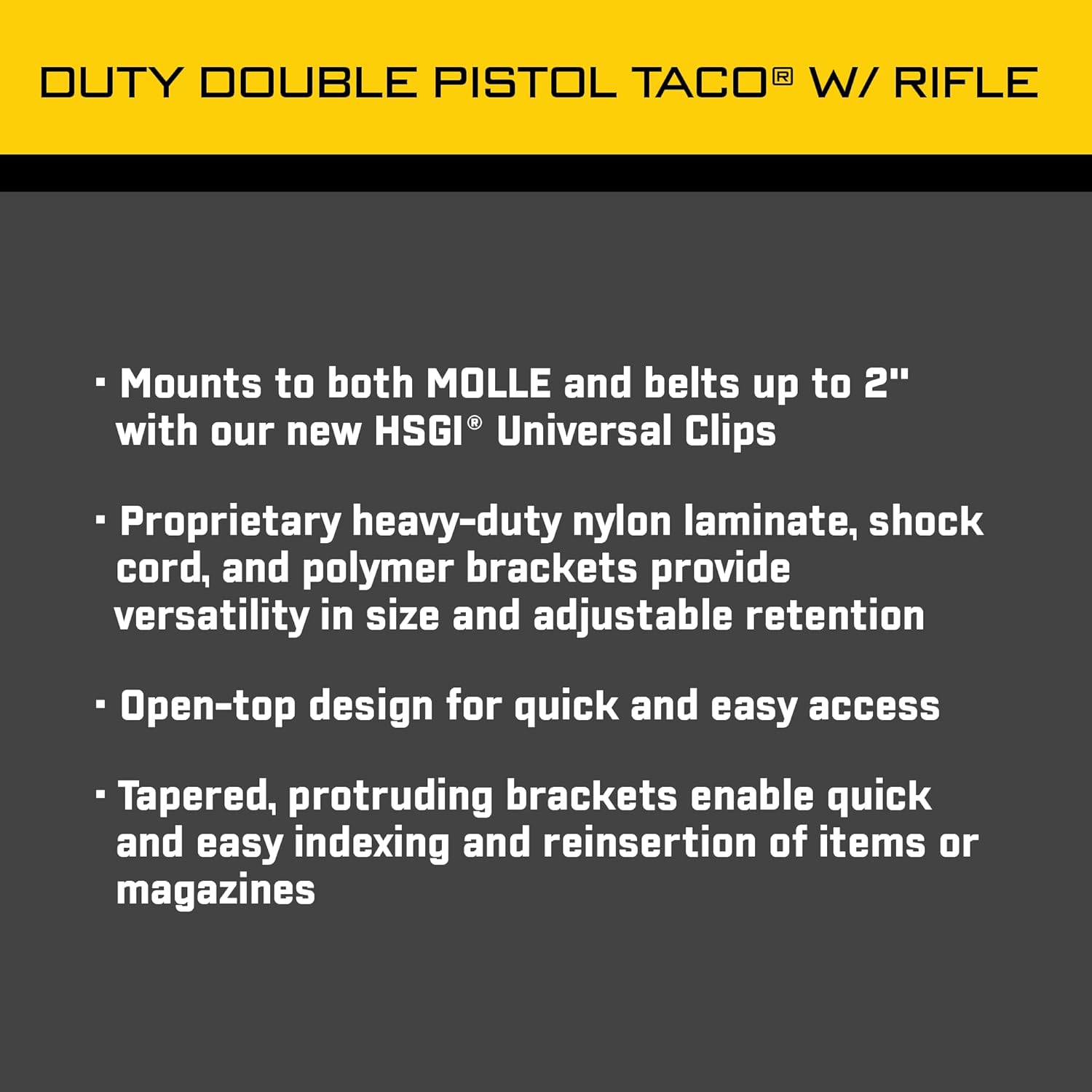 HIGH SPEED GEAR Duty Double Pistol TACO MOLLE Mag Pouch