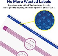 Avery Glossy White Wraparound Band Labels, Sure Feed Technology, 1.5" x 7.75", Cigar Band Labels, Print-to-The-Edge