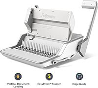 Fellowes Lyra 3-in-1 Manual Binding Center, 300-Sheet Capacity, 6.03inH x 16.63inW x 15.56inD, White/Gray, 5603001