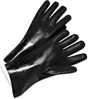 PVC Coated Gloves - 2434 14" black pvc finish jersey lined [Set of 12]