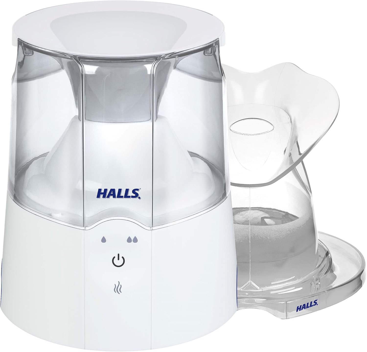 Crane x HALLS 2-in-1 Warm Mist Humidifier and Steam Inhaler, 0.5 Gallon, Blue & White