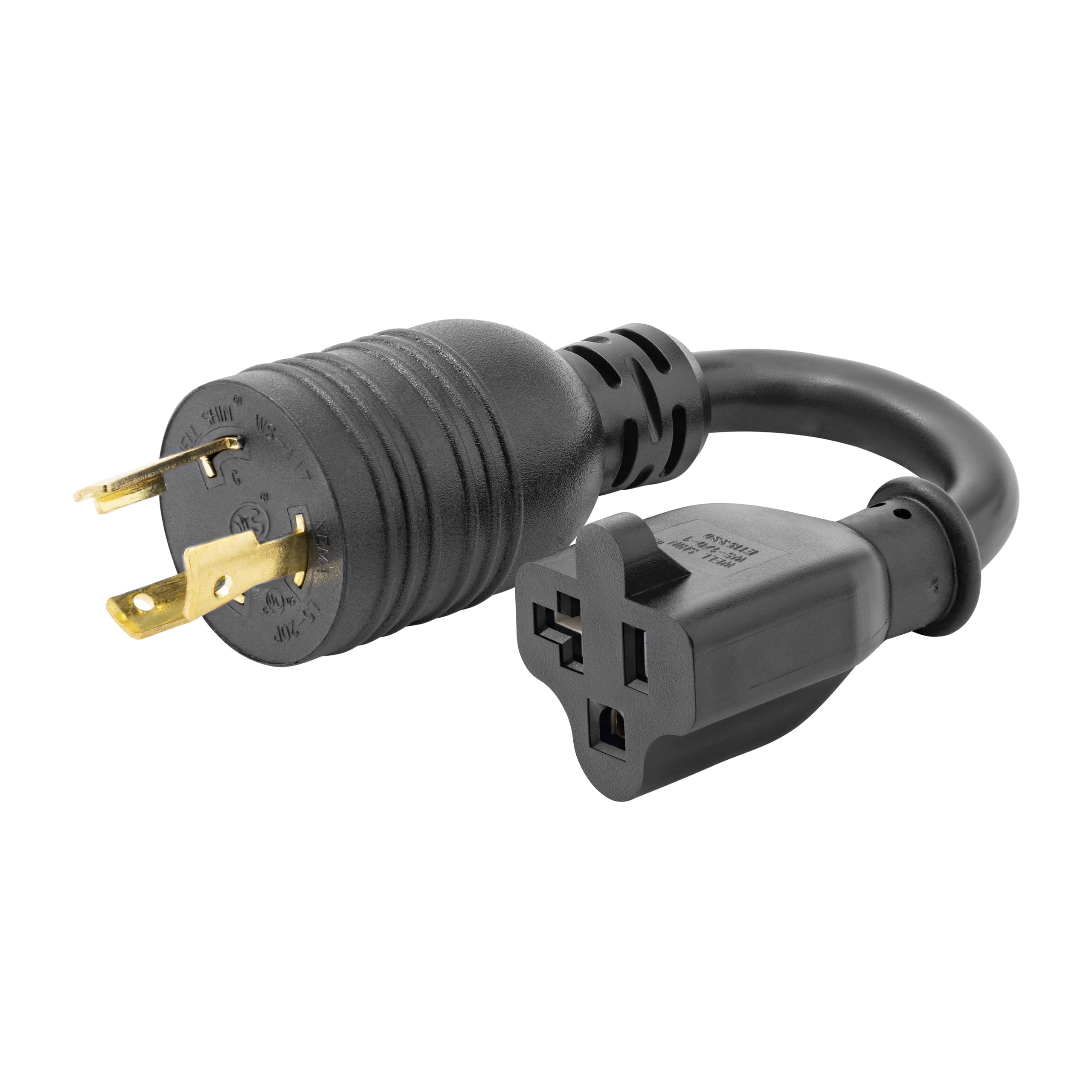 StarTech.com 6in (15cm) Heavy Duty Power Cord, NEMA L5-20P to NEMA 5-20R, AC Power Adapter Cable, 20A 125V, 12AWG