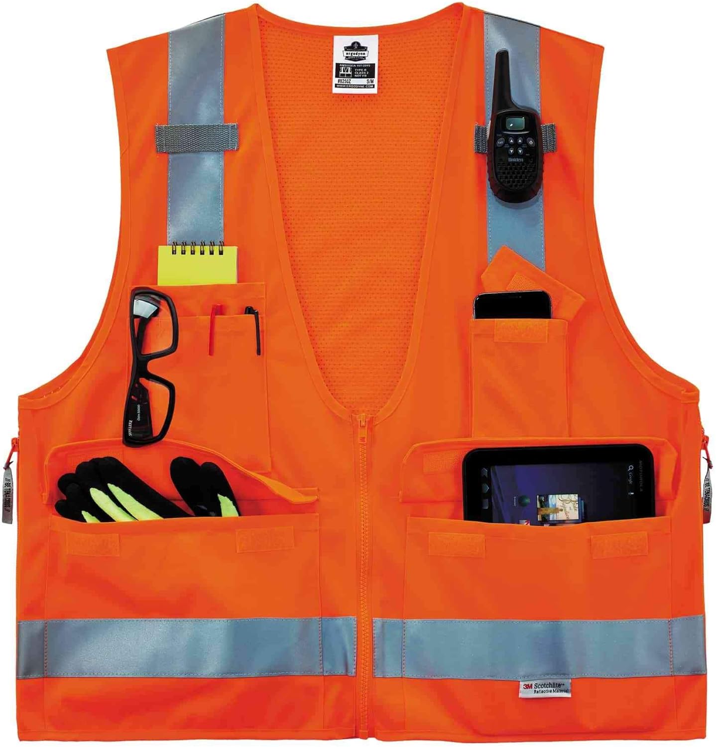ERGODYNE GloWear 8250Z Surveyors Reflective Safety Vest