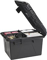 Plano Ammo Crate, Black, Lockable Plastic Ammunition Storage Box, Water-Resistant Protection with Interlocking Foam and Removable Dividers