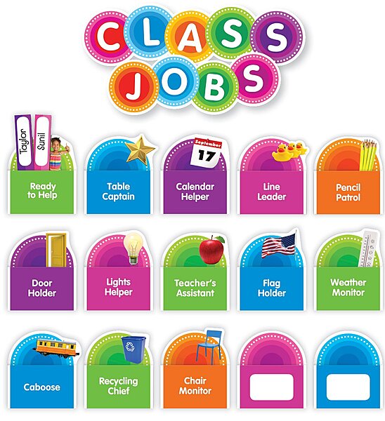 Color Your Classroom Class Jobs Bulletin Board Set, Assorted Colors