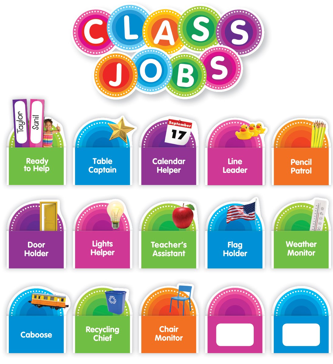 Color Your Classroom Class Jobs Bulletin Board Set, Assorted Colors