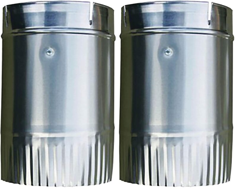 Builder's Best 111396 Round-to-Oval Adapter, 4 in Aluminum (Pack of 2)