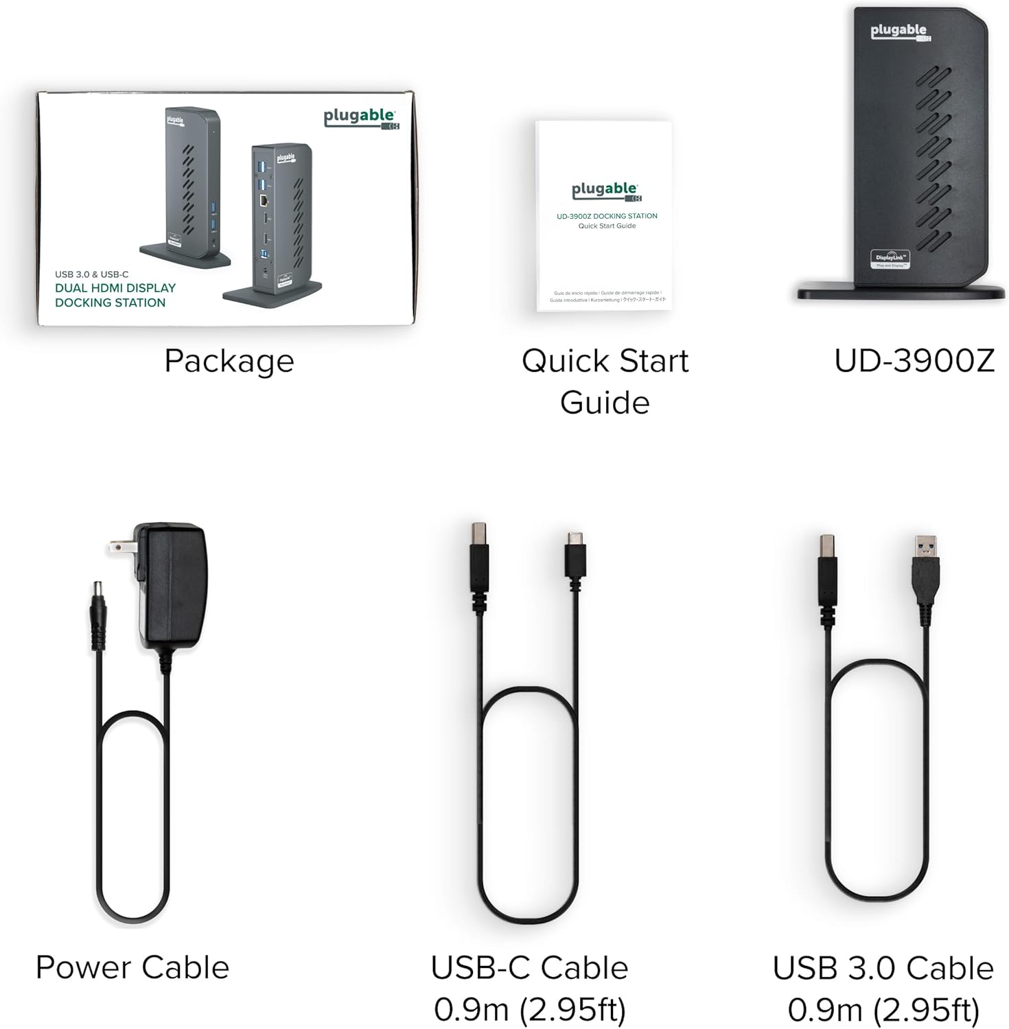 Plugable USB 3.0 and USB-C Universal Laptop Docking Station with 2 HDMI Ports for Windows, Mac (Driver Required)