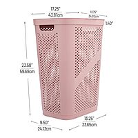 Mind Reader Slim Laundry Hamper with Lid, 60L Ventilated Plastic