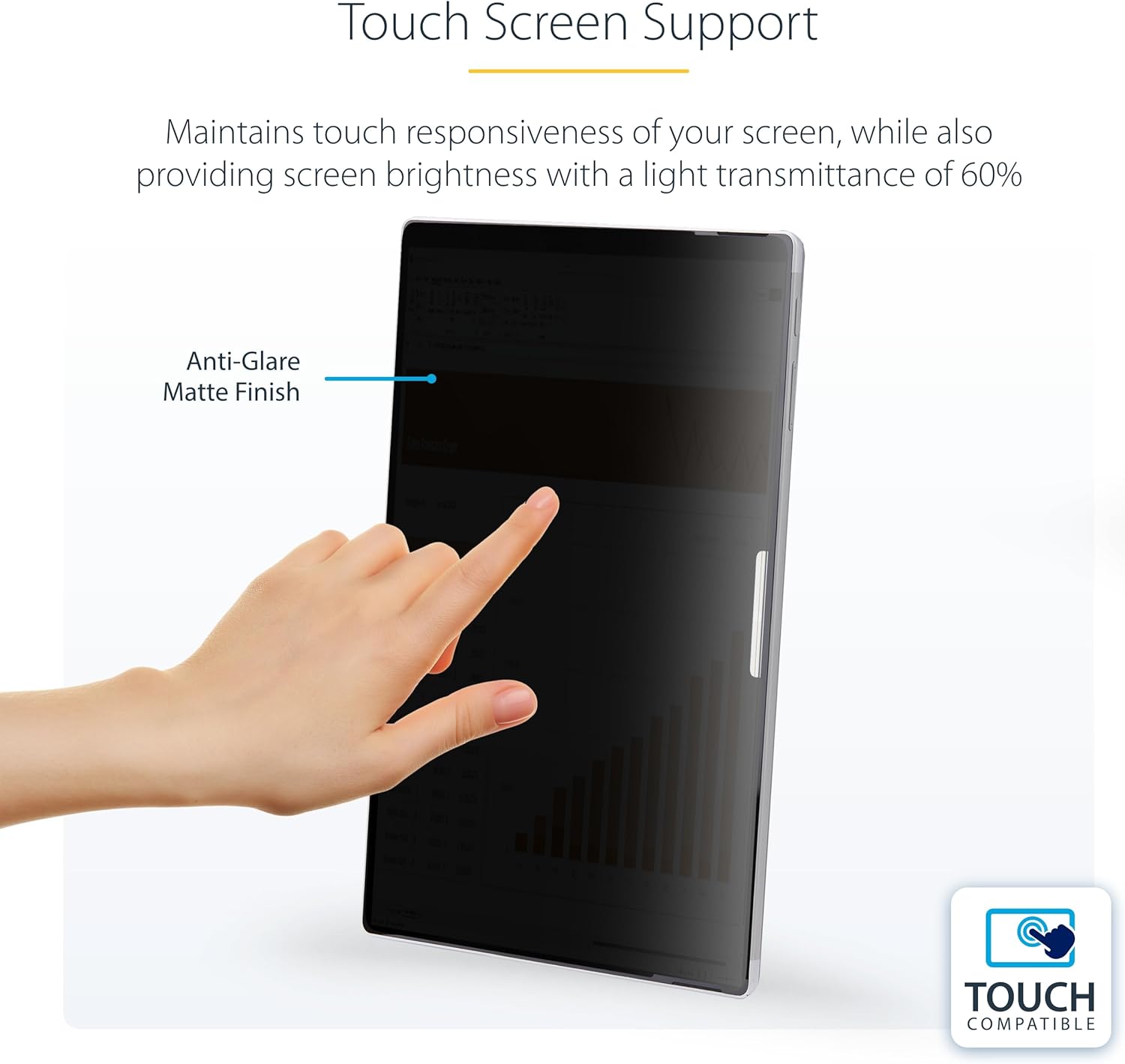 StarTech.com 4-Way Privacy Screen for 13-inch Surface Pro 8/9/X Laptop, Portrait/Landscape, Touch-Enabled