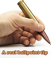 Caliber Gourmet 50 Caliber Bullet Twist Tactical Pen, Gold Plated, Realistic Refillable 50 Cal Bullet Pen for Hunters, Military, & Outdoor Enthusiasts, Ideal Gift for Father's Day, Birthday, Christmas