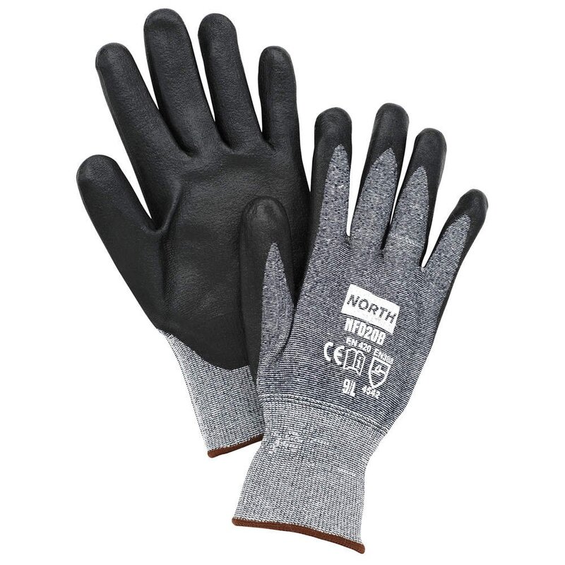Cut Resistant Gloves, Gray/Black, XL, PR
