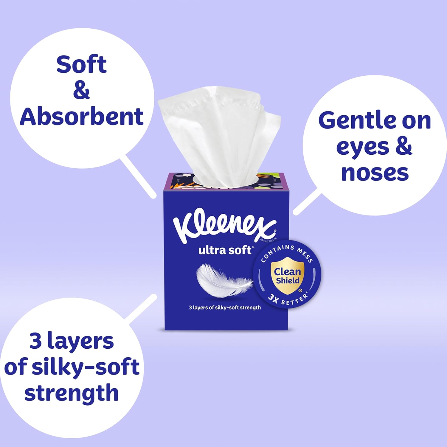 Kleenex Ultra Soft Facial Tissues, 3-Ply