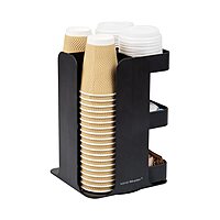 Mind Reader Cup Condiment Carousel, Countertop Organizer, Coffee Bar Accesories, Kitchen, Stirrers, 8" L x 8" W x 12" H