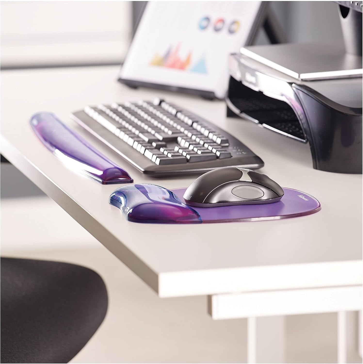 Fellowes Crystals Gel Keyboard Wrist Rest - Purple (91437)