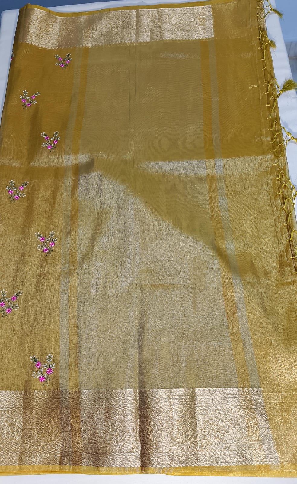 N754:Ready To Ship Beautiful Soft Tissue Silk Saree With Stitched Blouse N754:Ready To Ship Beautiful Soft Tissue Silk Saree With Stitched Blouse