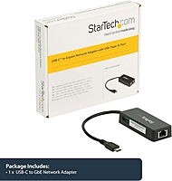 StarTech.com USB to Gigabit Ethernet Adapter with USB Port