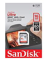 Sandisk Ultra SDHC 16GB 80MB/S C10 Flash Memory Card (SDSDUNC-016G-AN6IN)