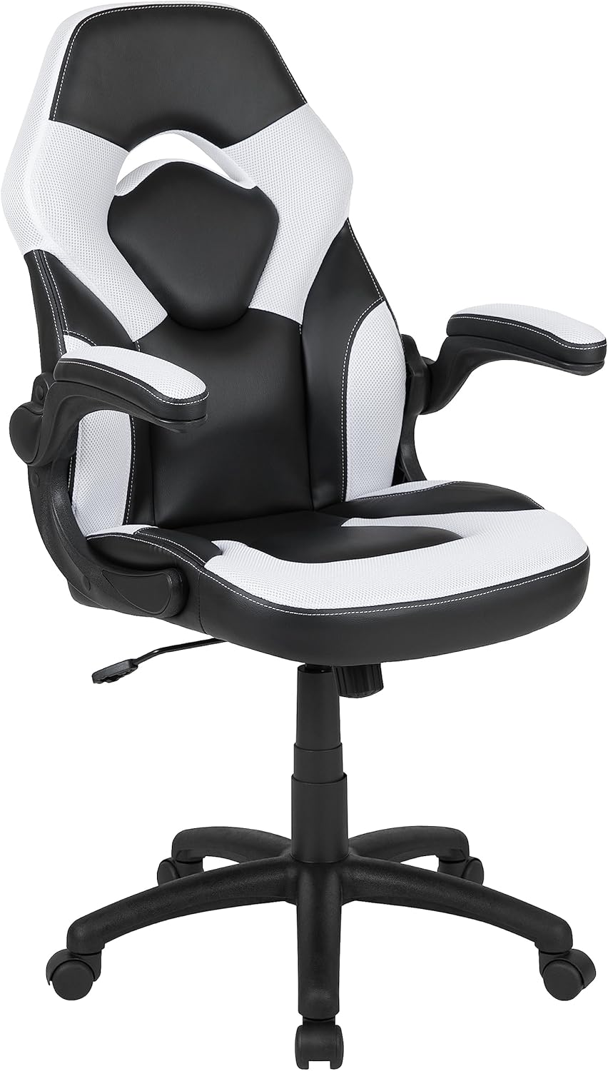 FLASH FURNITURE Gaming Desk and Racing Chair Set with Cup Holder and Headphone Hook