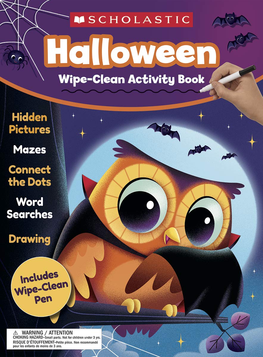 Scholastic Halloween Wipe-Clean Activity Book, Pre-K To 1st Grade