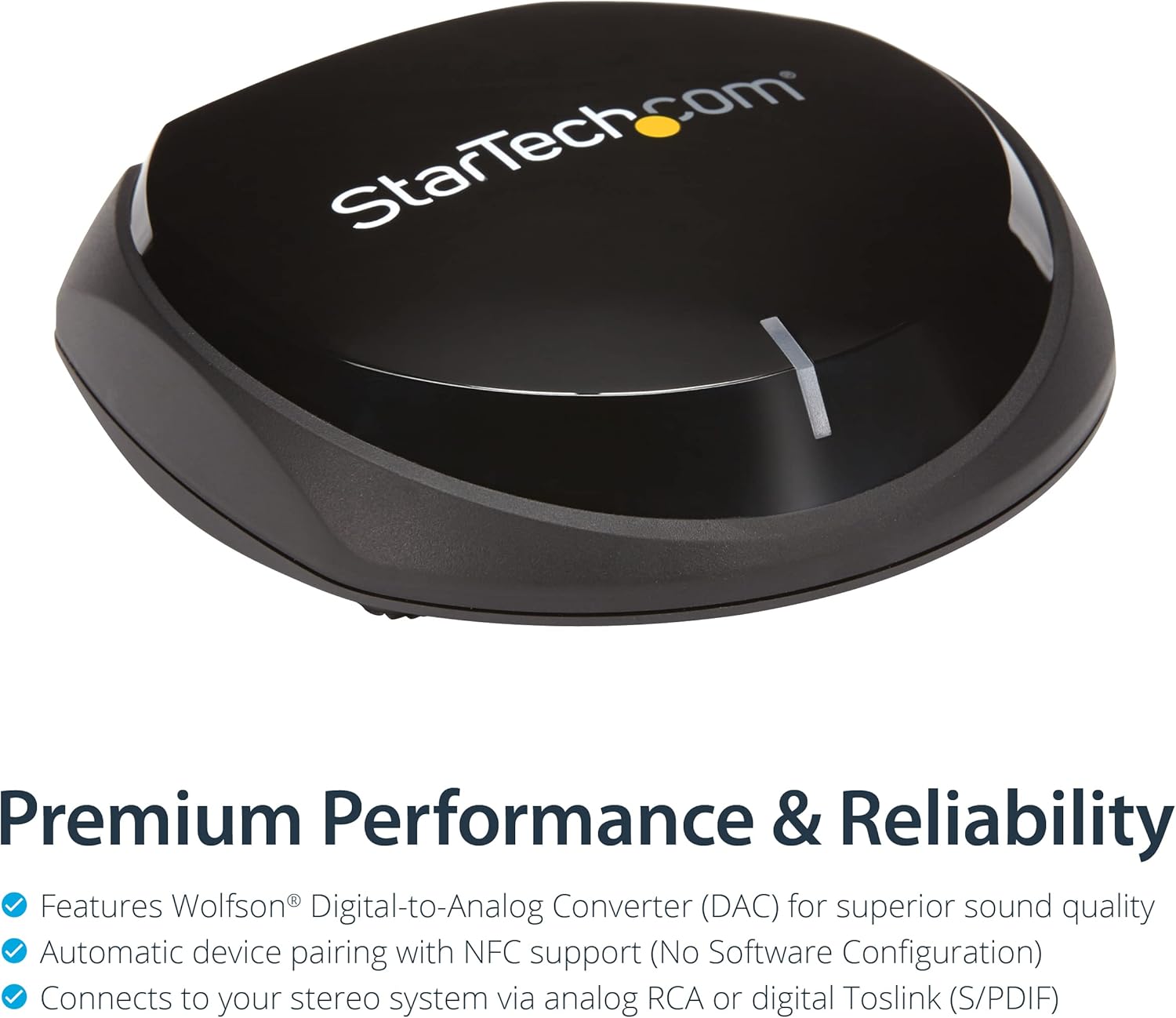 StarTech.com Bluetooth 5.0 Audio Receiver with NFC - Bluetooth Wireless Audio Adapter BT 5.0-66ft (20m) Range