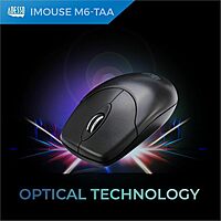 Adesso iMouse M6-TAA - Optical Scroll Mouse (TAA Compliant) - Full-size Mouse - Optical - Cable - Black - IMOUSEM6TAA