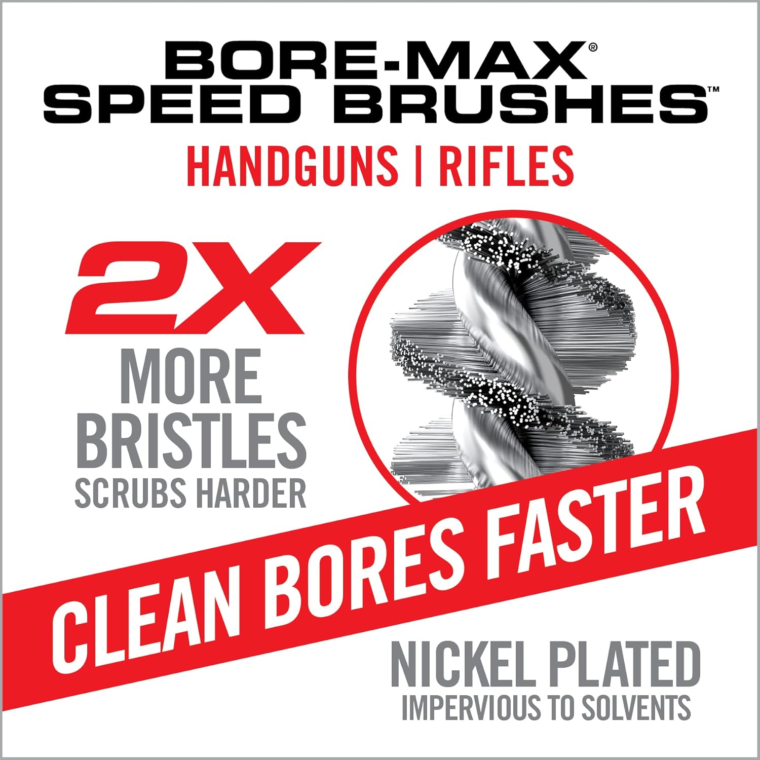 Real Avid Bore-Max Speed Brush Multi-Cal Pack - 10 Cleaning Brushes for Gun Cleaning