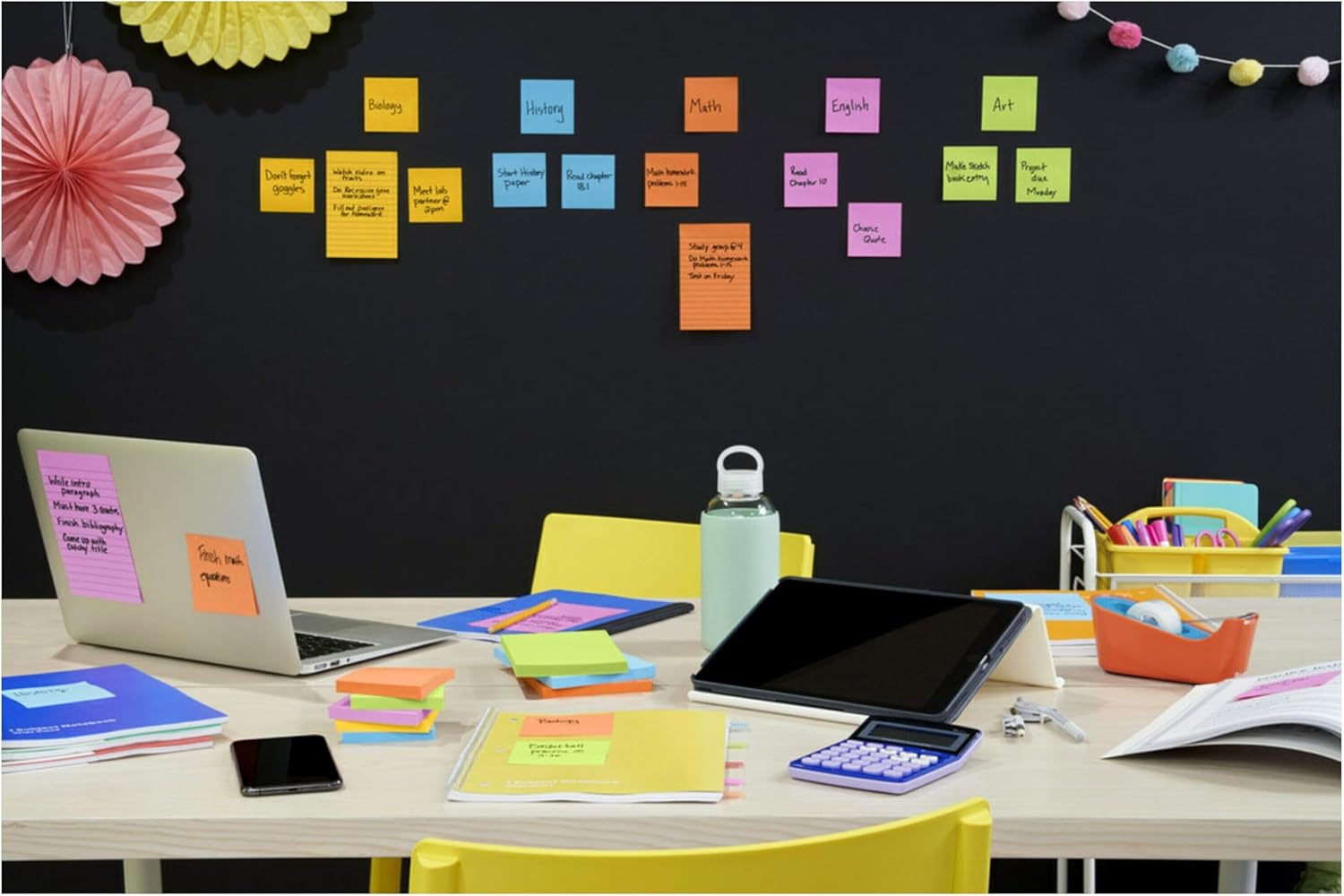 Post-it Super Sticky Lined Notes, 6 Sticky Note Pads, 4 x 4 in., School Supplies for Students, Ideal for Textbooks