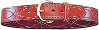 BIANCHI B9 Fancy Stitched Reversible Leather Belt, 1.75 in, Tan, Brass Buckle