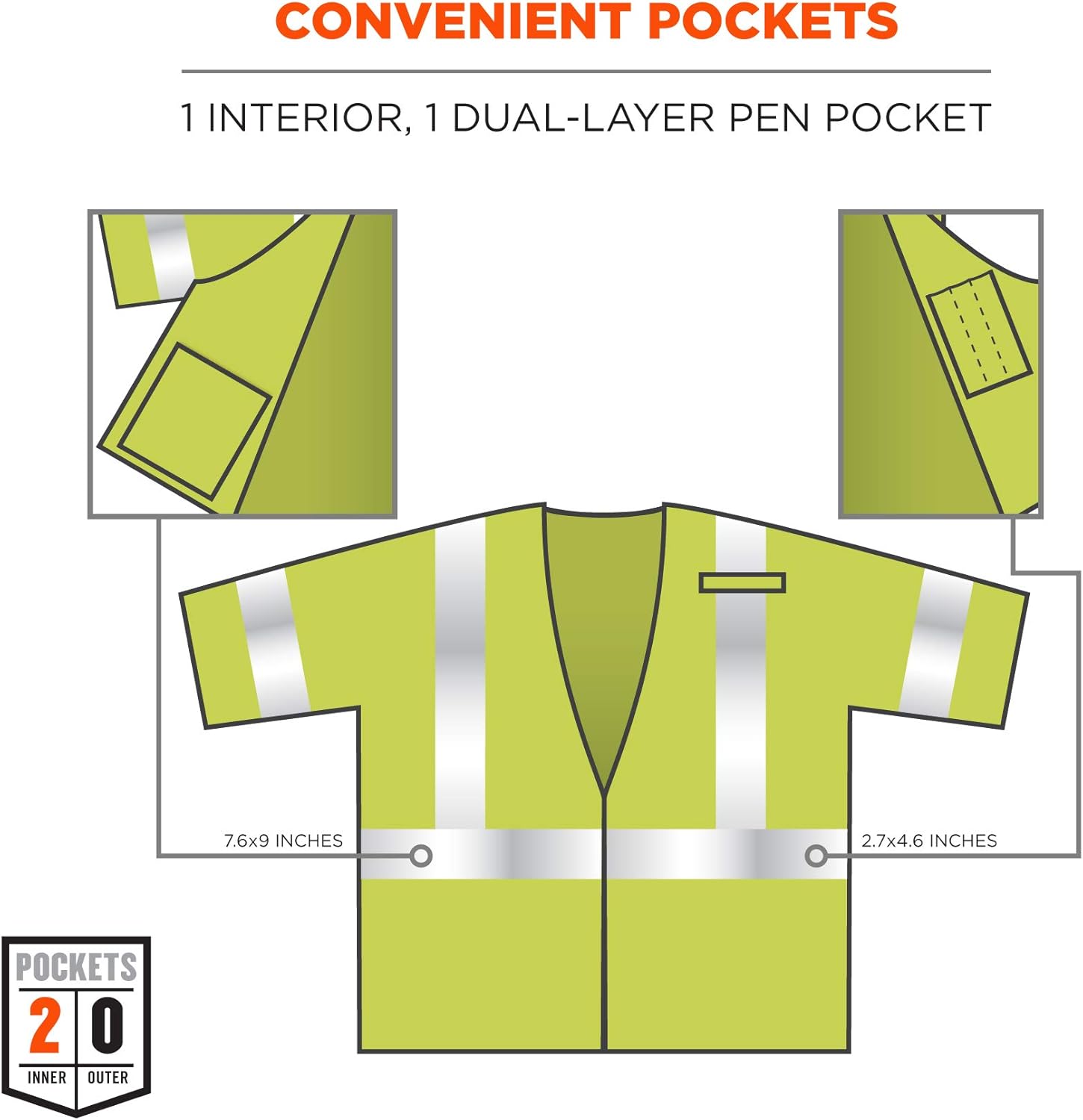 ERGODYNE GloWear 8356FRHL Class 3 Flame-Resistant High-Visibility Safety Vest