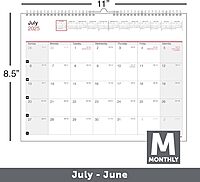 2025-2026 Office Depot® Brand Monthly Academic Wall Calendar, 11" x 8-1/2", 30% Recycled, July 2025 To June 2026