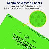 Avery Printable Rectangle Labels, Sure Feed Technology, 4" x 5", Neon Green, Print-to-The-Edge, Laser/Inkjet Printable