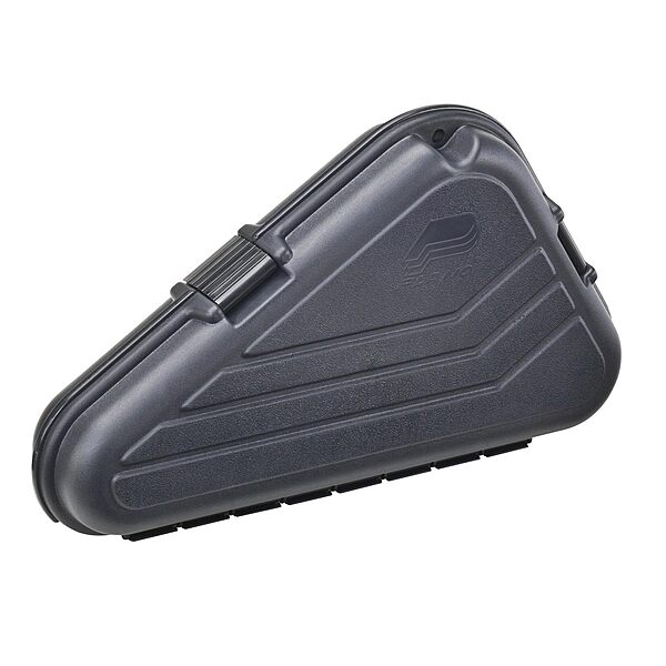 Plano Protector Series Shaped Pistol Case, Large, Black, Hunting Gun Case with Padlock Tabs and Foam Padding