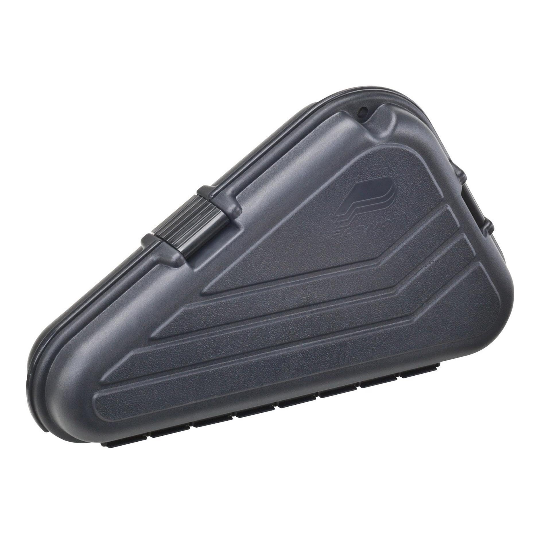 Plano Protector Series Shaped Pistol Case, Large, Black, Hunting Gun Case with Padlock Tabs and Foam Padding