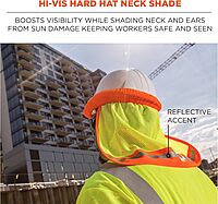 Ergodyne GloWear 8005 High Visibility Reflective Mesh Hard Hat Neck Shade, Orange