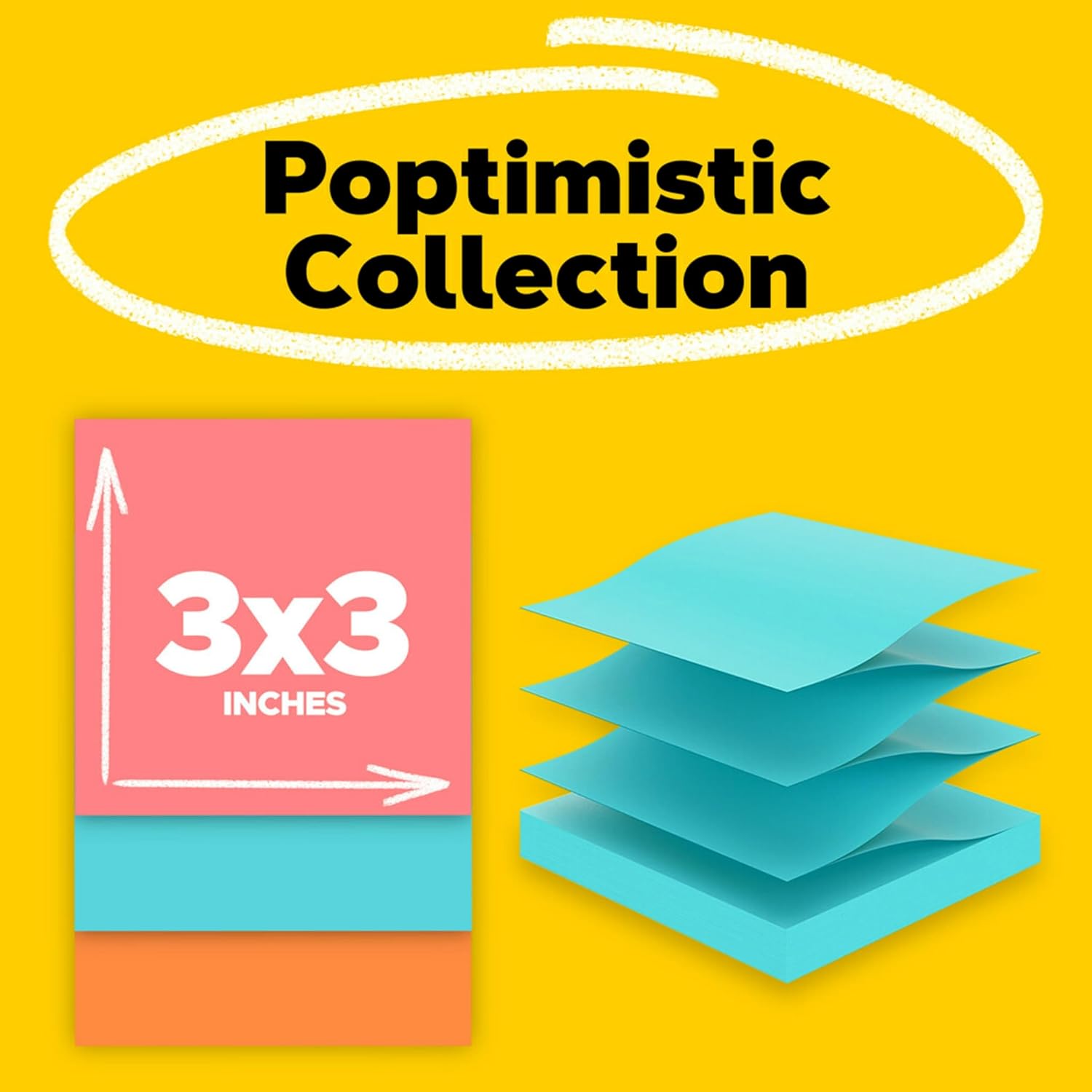 Post-it Pop-up Notes, 3x3 in, 18 Pads, America's #1 Favorite Sticky Notes, Poptimistic Collection, Bright Colors (Pink