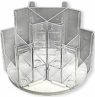 Azar Displays 2-Tier 6-Pocket Trifold Revolving Brochure Holder, Model 252806 — Revolves on 9" Base, Clear