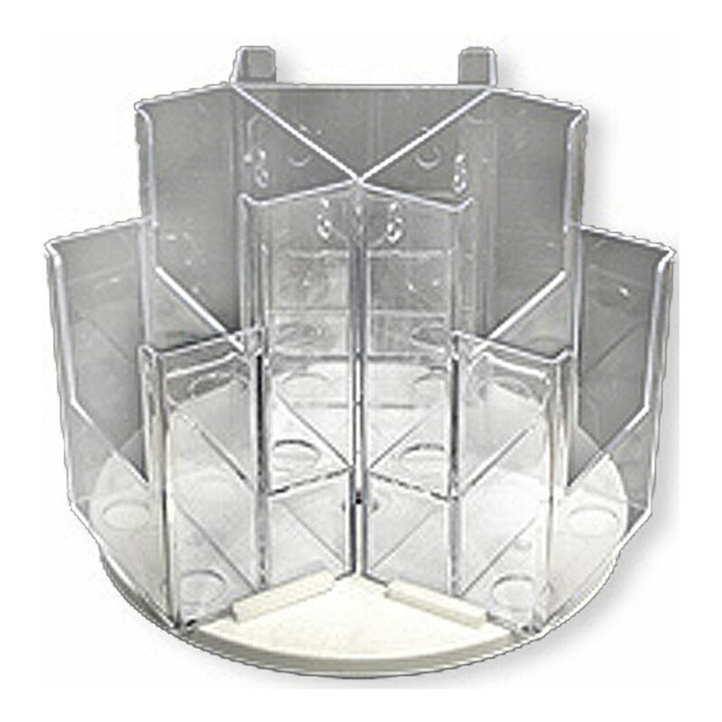 Azar Displays 2-Tier 6-Pocket Trifold Revolving Brochure Holder, Model 252806 — Revolves on 9" Base, Clear