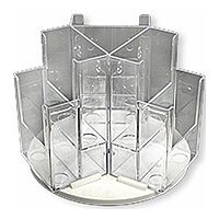 Azar Displays 2-Tier 6-Pocket Trifold Revolving Brochure Holder, Model 252806 — Revolves on 9" Base, Clear