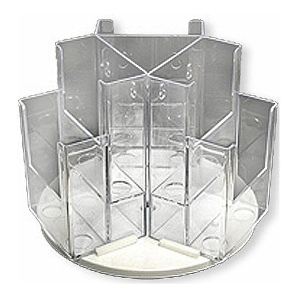 Azar Displays 2-Tier 6-Pocket Trifold Revolving Brochure Holder, Model 252806 — Revolves on 9" Base, Clear