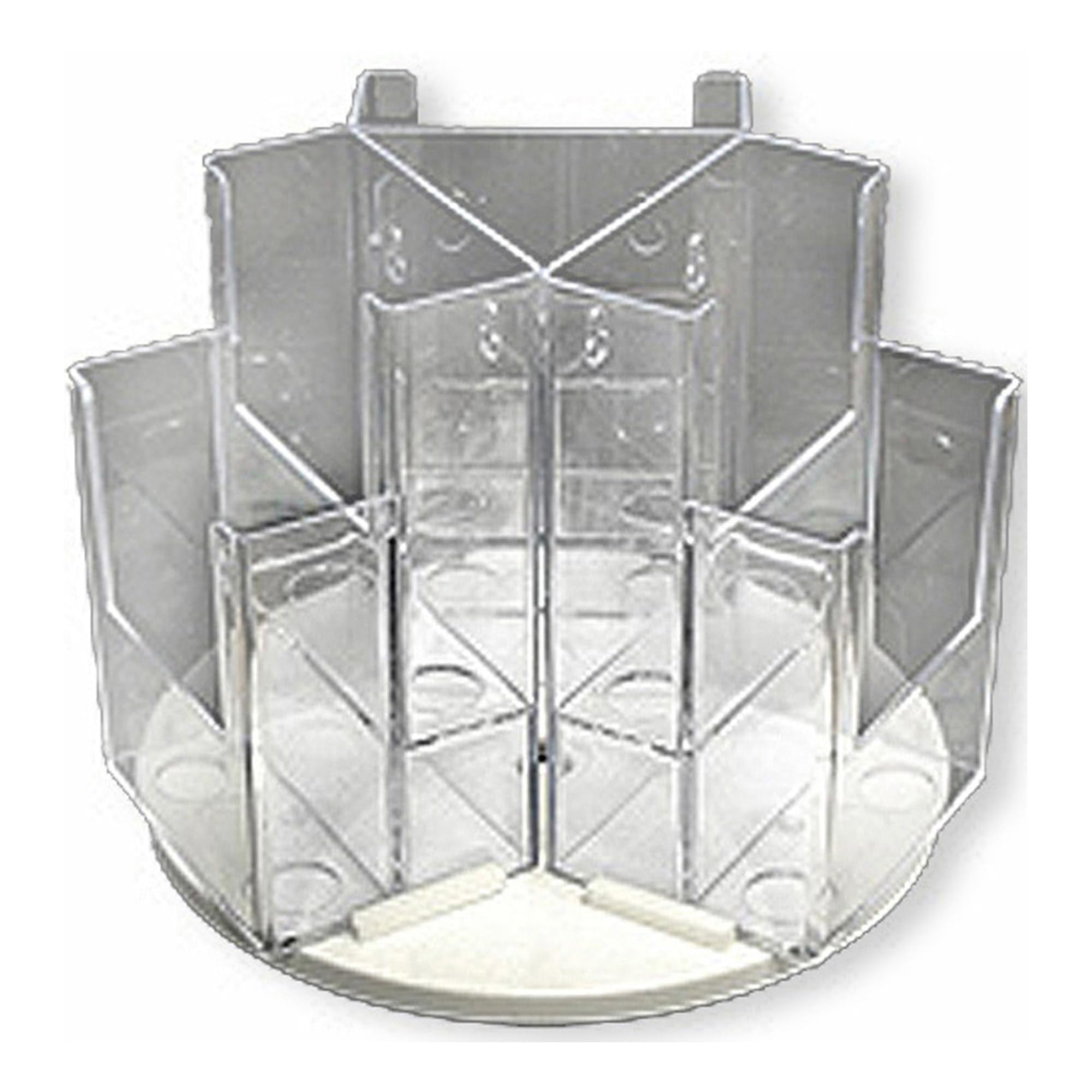 Azar Displays 2-Tier 6-Pocket Trifold Revolving Brochure Holder, Model 252806 — Revolves on 9" Base, Clear
