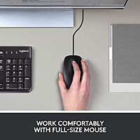 Logitech B100 Wired Mouse for Computer and Laptop, USB Corded Mouse, Right or Left Hand Use - Black