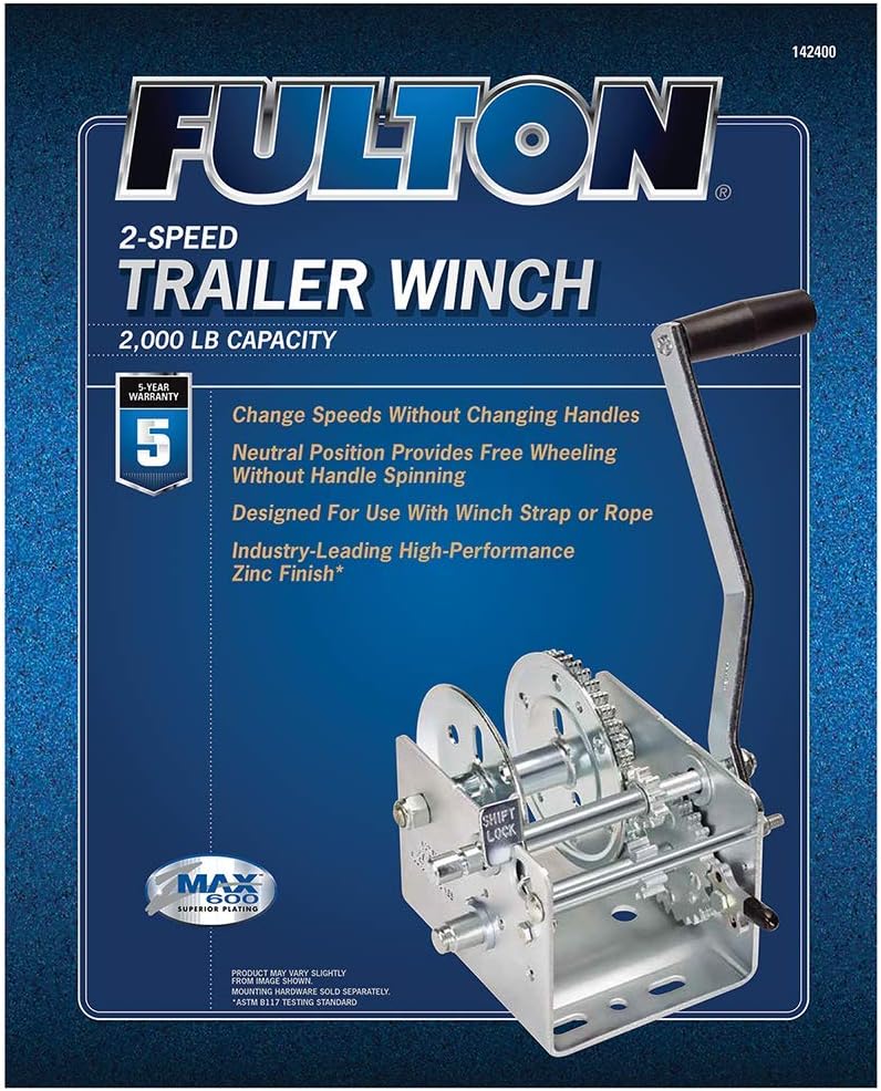 Fulton 142400 Dual Speed Winch - 2000 lbs. Capacity, 1 Pack