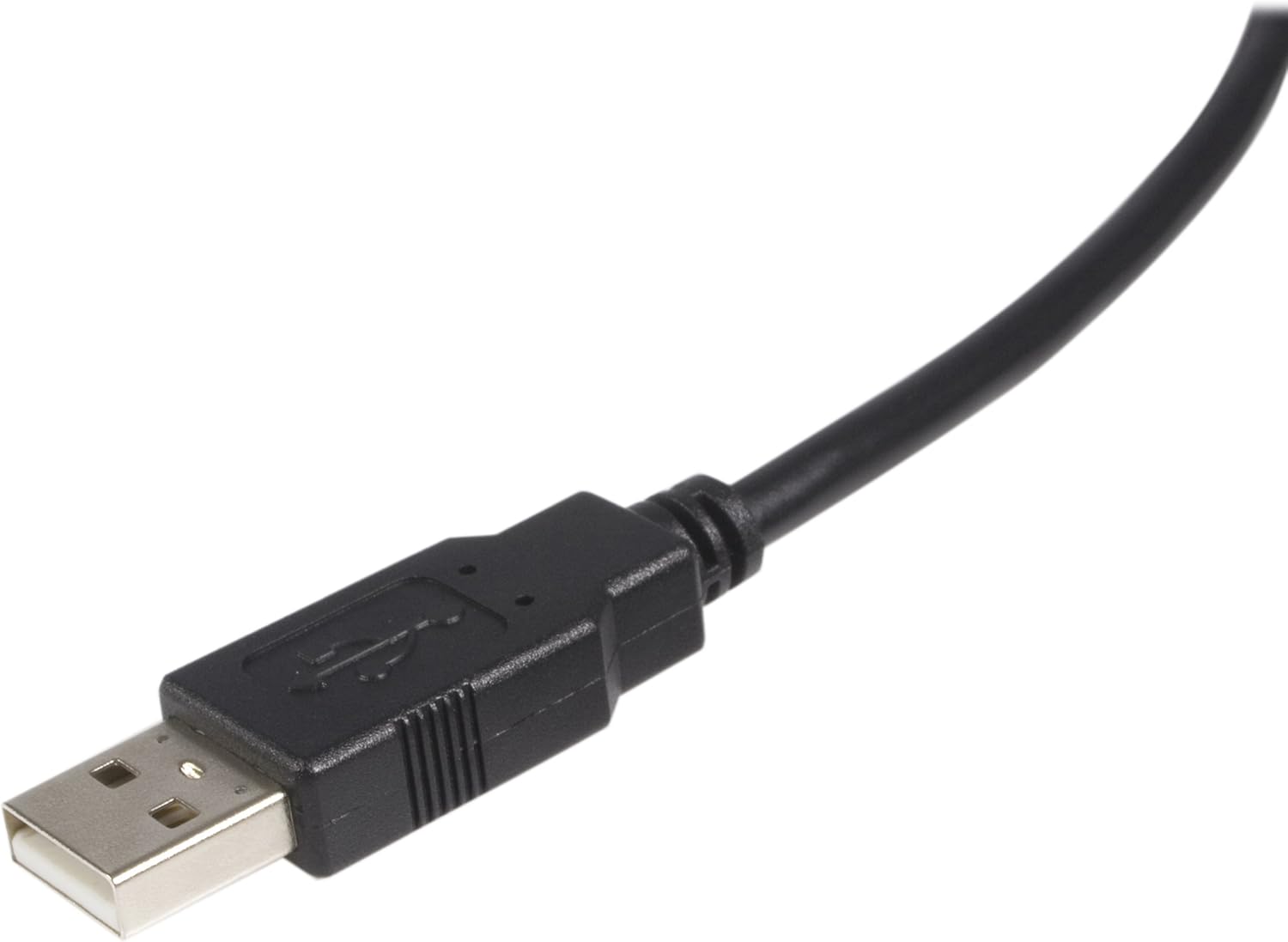 StarTech.com 1 ft USB 2.0 A to B Cable - M/M - USB cable - USB (M) to USB Type B (M) - USB 2.0 - 1 ft - black - USB2HAB1
