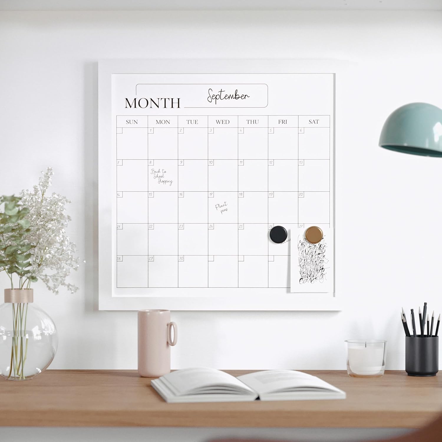 Martha Stewart Everette Magnetic Monthly Calendar Dry-Erase Board