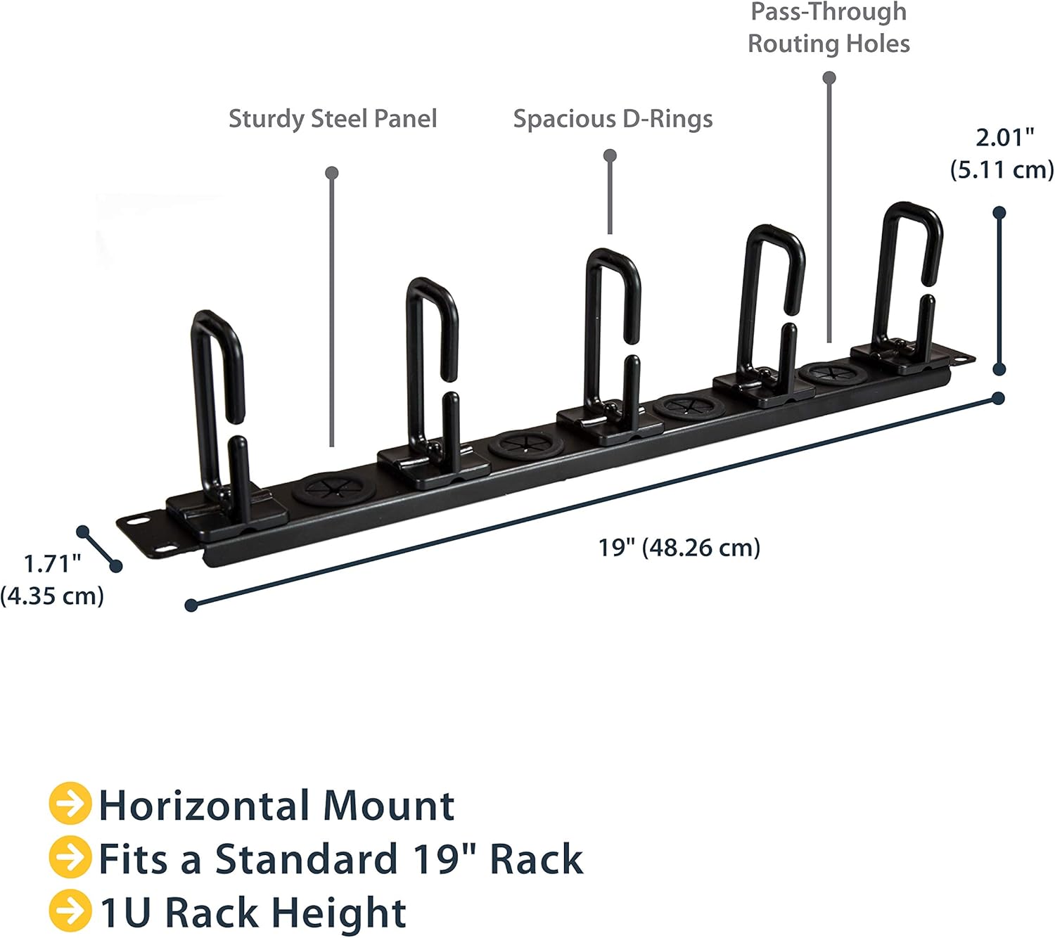 StarTech.com 1U 19" Rack Cable Management Panel