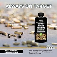 Flitz Tumbler Media Additive - 16oz Bottle of USA-Made Brass Cleaner Reloading Liquid for Ammo, Copper