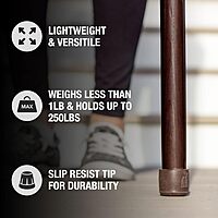 Brazos Handcrafted Wood Walking Stick, Twisted Pine, Trekker Style Handle, for Men & Women, Made in The USA, 55" Brown