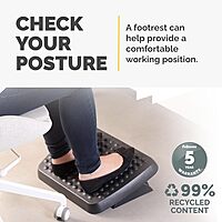 Fellowes 48121 Standard Foot Rest, Graphite Graphite 3.75" x 17.63" x 13.13" Standard Footrest
