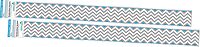 Barker Creek Double-Sided Border 2-Pack, Gray & Blue Chevron, Decorate Galore with 70' of Border